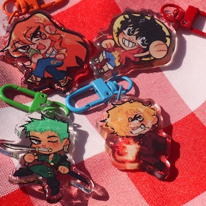 StrawHat Glitter Expoxy Charms- Luffy, Sanji, Zoro, Nami | 2in