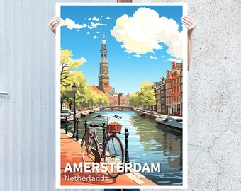 Stampa di Amsterdam, Arte della parete olandese, Olanda, Poster di Amsterdam, Arte di viaggio, Stampa di viaggio, Arte della parete, Poster di viaggio, Stampe da soggiorno