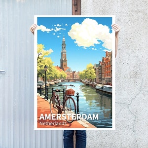 Amsterdam Print, Netherlands Wall Art, Holland, Amsterdam Poster, Travel Art, Travel Print, Wall Art, Travel Poster, Living Room Prints