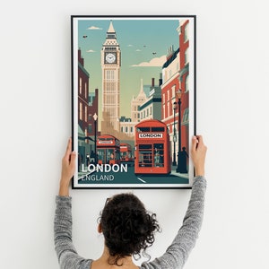 Stampa digitale di Londra, Poster di viaggio in Inghilterra, Stampa della città di Londra, Arte della parete dell&#39;Inghilterra, Arredamento per la casa di Londra, Download digitale dell&#39;Inghilterra