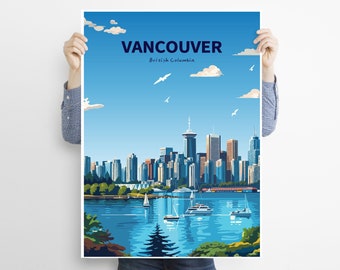 Vancouver Poster, Vancouver Digitale Kunst, Vancouver Reisedruck, Vancouver Wandkunst, Kanada Wanddekoration, Kanada Kunstdruck, Digitaler Download