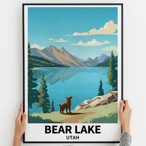Bear Lake Wall Art, Bear Lake Poster, Bear Lake Travel Print, Utah Digital Art, Utah Gift, Digital Download, Home Decor, Housewarming