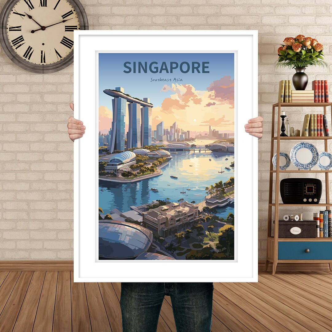 Singapore Wall Art, Singapore Travel Print, Singapore Printable Art