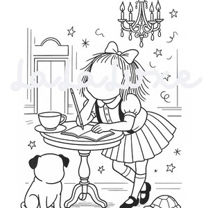 DIGITAL DOWNLOAD Eloise Inspired Coloring Sheet| Eloise Party| Eloise Birthday| Color Sheet