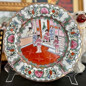 Vintage Rose Mandarin Plate| Famille Rose | Chinoiserie Chic | Grandmillennial Decor| Plate Wall| Decorative Charger
