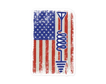 American Flag Ham Radio Sticker