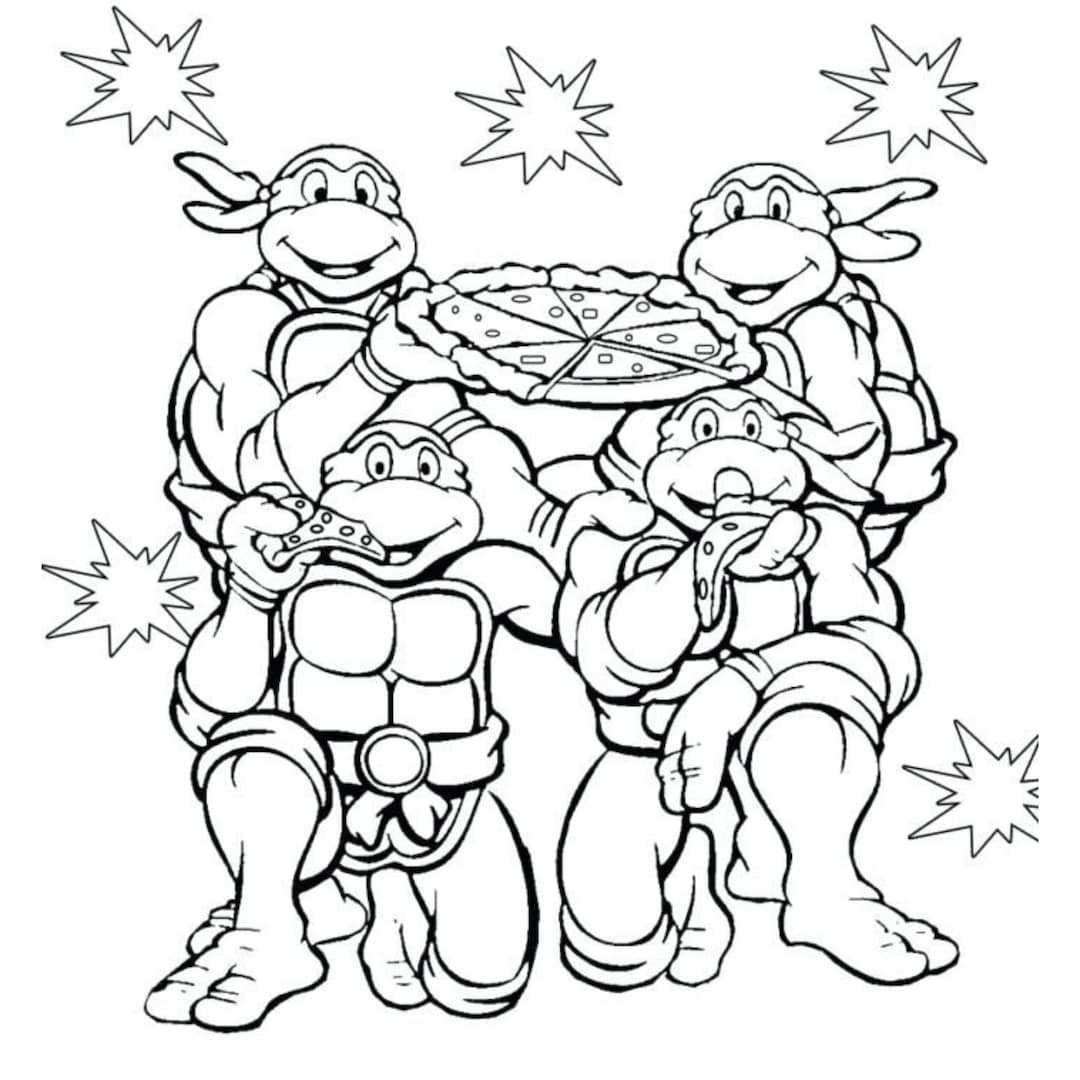 Ninja Turtle 15 Coloring Pages Instant Download Etsy Australia