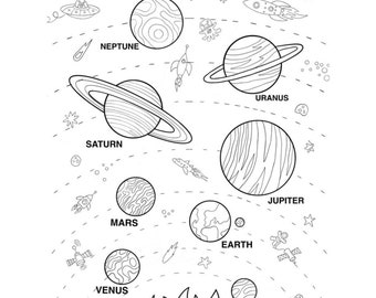 Il sistema solare 27 pagine di download istantaneo da colorare