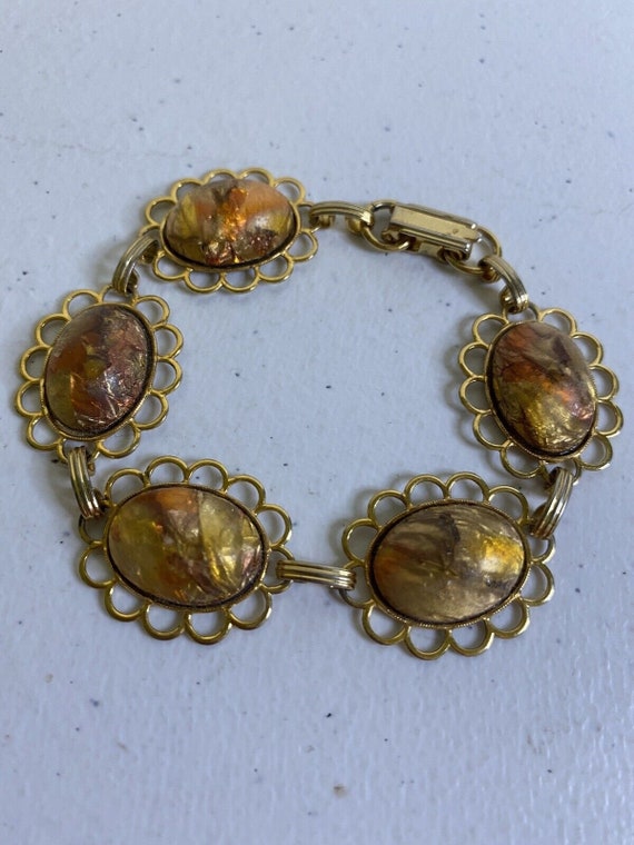 Vintage bracelet faux cab gems colorful dome beads