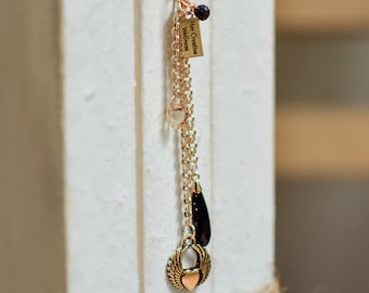 SOLD OUT - Gold Heart with Wings Metal Bookmark