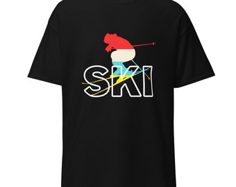 Skiing / Skier Graphic T-Shirt Design for Men and Women - Perfect For Carving The Piste / Enjoying Apres In a Resort