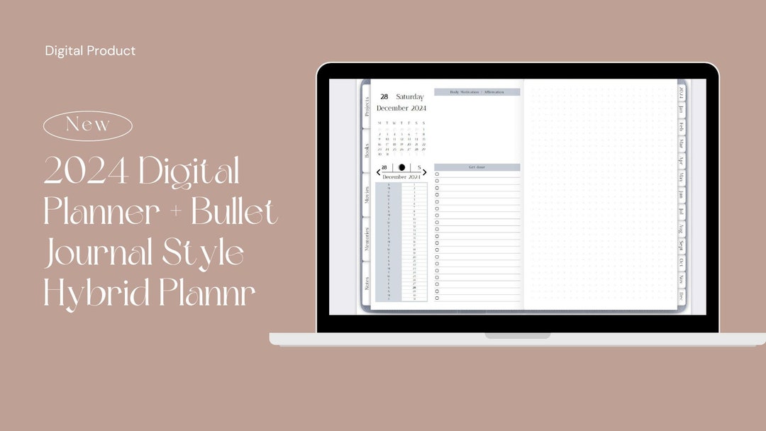 2024 Digital Planner Bullet Journal Style Hybrid Etsy
