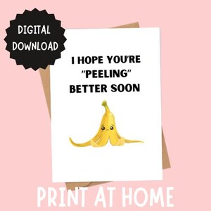 Gute Besserung Karte, gesundheitliches Wortspiel, druckbare Karte, digitaler Download, Kardieren lustig, Gute Besserung Karte, Gruß Cardful, Feelbetter Geschenk