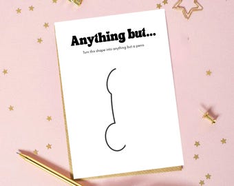 Funny Bachelorette Drawing Game: Anything But, Girls Night Party (PDF Download