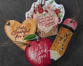 Teacher Appreciation Gift Tags: Printable DIY Thank You Tags (PDF Download