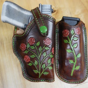 Handgefertigte 9 mm Lederhalfter mit Clip