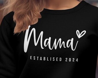 Mammatröja, mammatröja, est. 2024, mamma est. tröja, mors dag-present, cool mamma, första mors dag-present, personlig present
