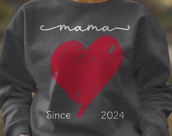 Mammatröja, mammatröja, est. 2024, mamma est-tröja, mors dag-present, cool mamma, första mors dag, personlig present, mammaliv