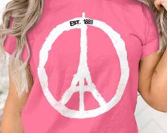 Peace Paris, Eiffel Tower shirt, France shirt, French shirt, Matching couples, Paris france shirt, Paris gift, Paris shirt, Paris trip shirt