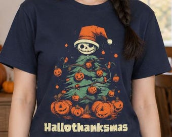 Hallothanksmas! Happy Thanksgiving tshirt, Thanksgiving 2026, Turkey, Family, Fall, Cute Fall shirt, Funny Thanksgiving