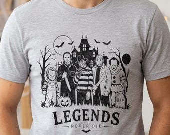 Horror Movie Legends T-Shirt | Vintage Slasher Characters Halloween