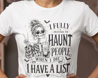 Skeleton Witch Halloween Tee | Dark Humor, Spooky Season Gift
