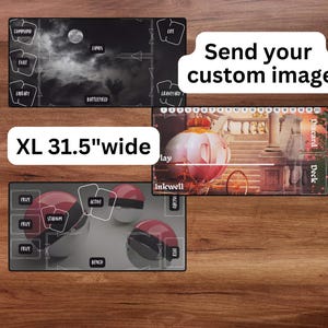 Tapis de jeu TCG personnalisé XL, tapis de jeu personnalisé, tapis de jeu de société personnalisé avec zones, cadeau MTG, jeux de cartes à collectionner, Magic the Gathering