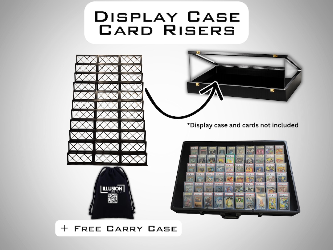 display case card riser stands 4