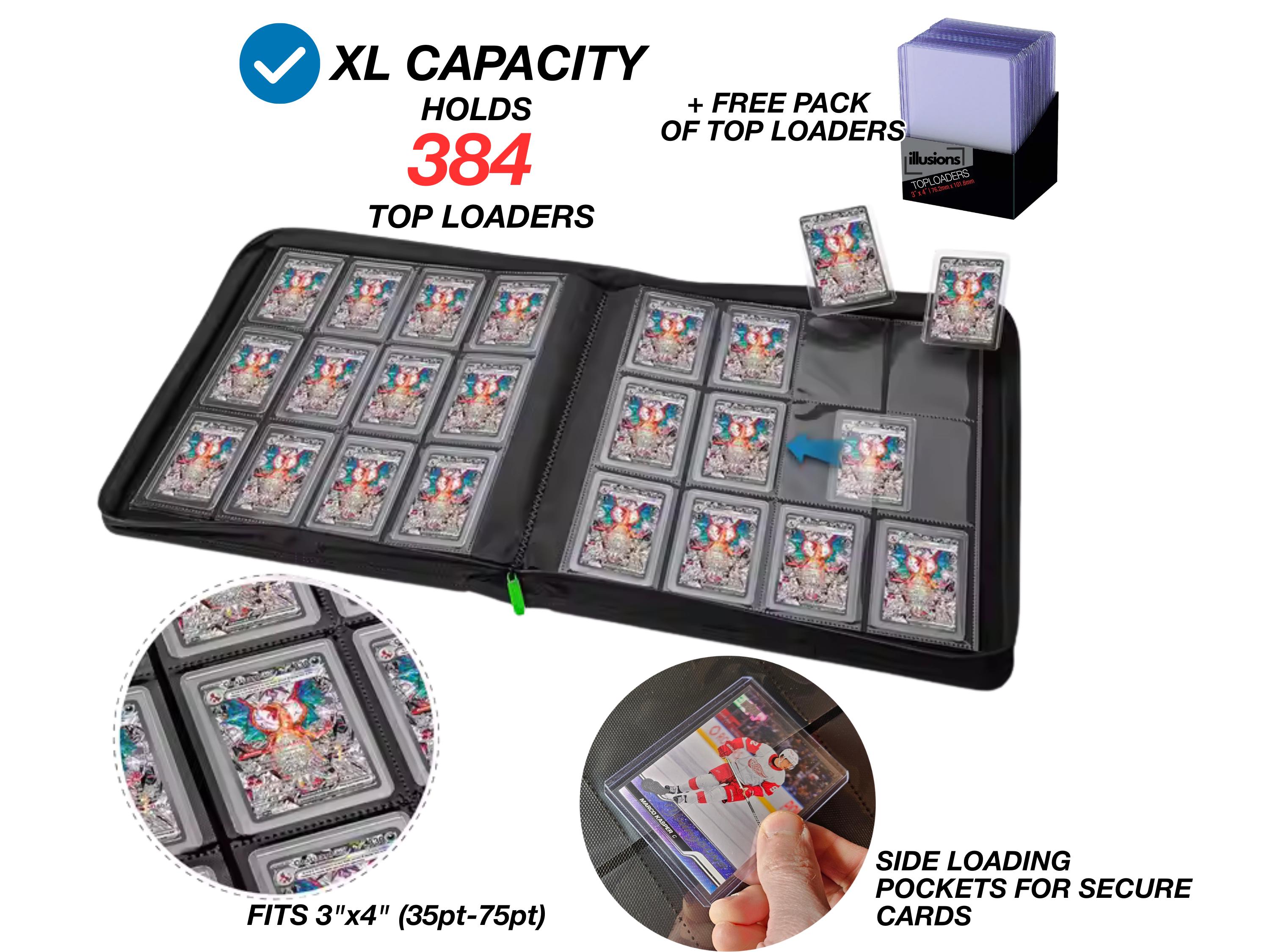 384-card Trading Card Binder: PU Leather Toploader Album - Etsy 384-card Trading Card Binder: PU Leather Toploader Album - Etsy
