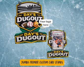 Jumbo Premier Trading Card Stands, Custom 3D Printed Sports Card Stands - Customize with your logo/name
