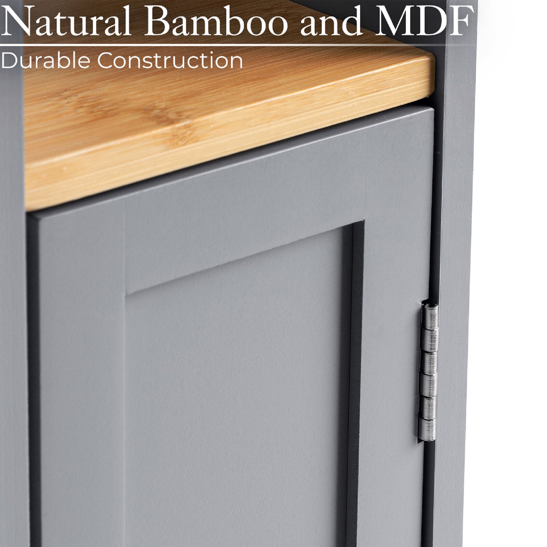 Toilet Roll Holder Freestanding Grey Bamboo Wood Bathroom Unit Etsy UK