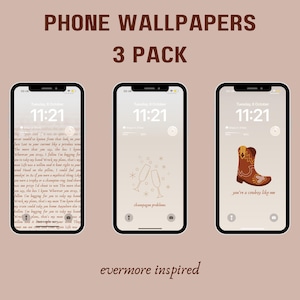 TS Evermore Inspired Phone Wallpapers 3 Pack | Phone Lockscreens inspired by Willow, Champagne Problems and Cowboy Like Me