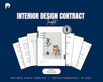 Interior Design Contract Template | Editable Canva Agreement (Digital Download)