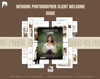 Wedding Photographer Client Welcome Guide | 50-Page Canva Onboarding Packet (Digital Download)