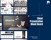 Interior Design Mood Board Template | Editable Canva Concept & Client Presentation Board with Product Selection + Free Digital Calendar