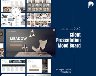 Interior Design Mood Board Template | Client Presentation (Editable Canva)