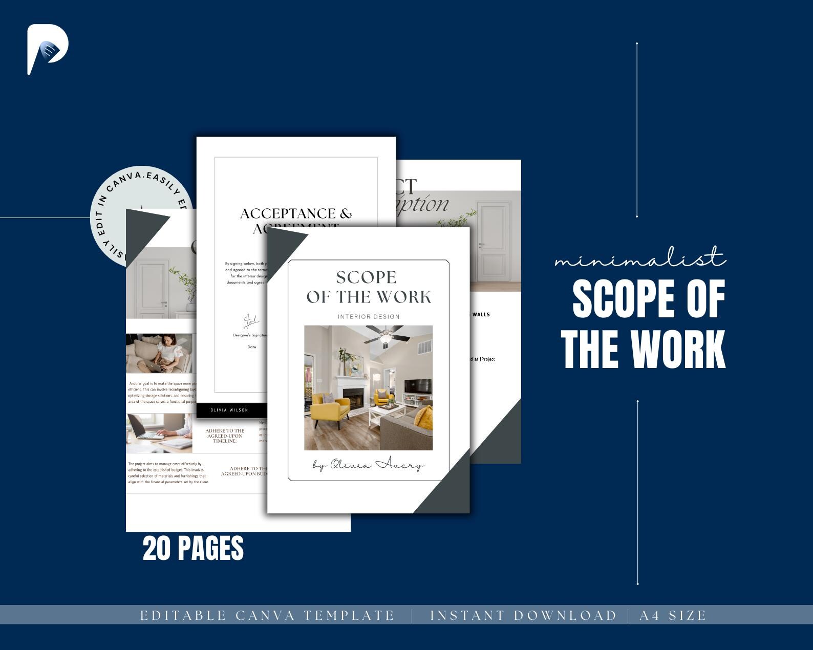 Interior Design Scope of Work Template | Canva Project Agreement ...