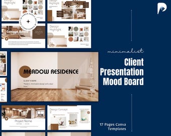 Interior Design Client Presentation Mood Board | Editable Canva Template