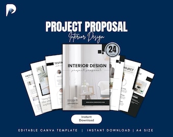 Interior Design Project Proposal Template | Editable Canva Design (Digital Download)