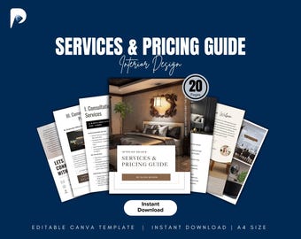 Interior Design Services & Pricing Guide | Editable Canva Template