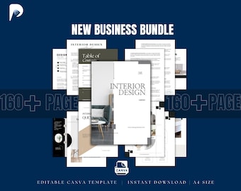 Interior Design Business Bundle, Canva Templates, Contracts, Proposals (Digital Download)