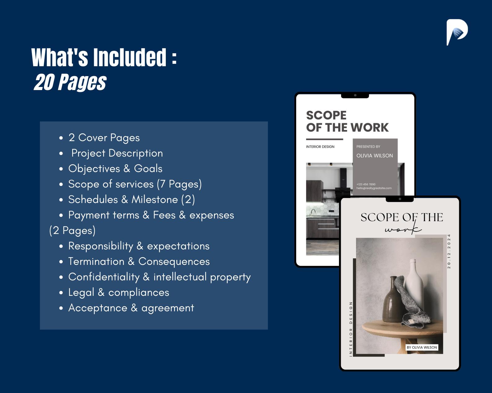 Interior Design Scope of Work Template | Client Contract (editable ...