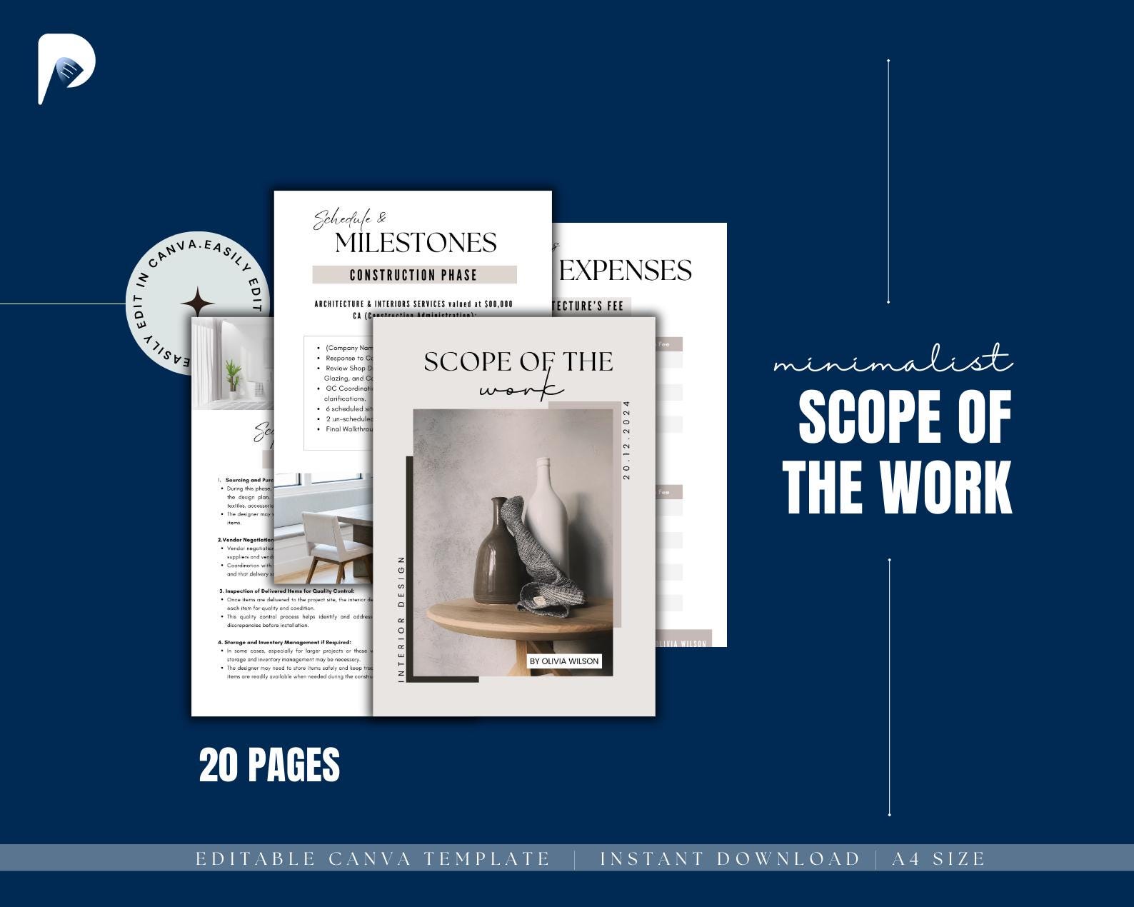 Interior Design Scope of Work Template | Client Contract (editable ...