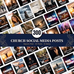 Pacchetto di 300 modelli Canva per chiese / Social media, bollettini, programmi (download immediato)