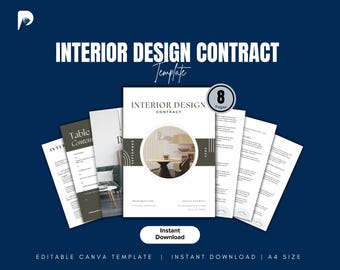 Interior Design Contract Template | Editable Canva Agreement (Digital Download)
