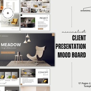 Interior Design Mood Board Template - Fully Editable - Canva Template - Mood Board - With FREE Digital Calendar