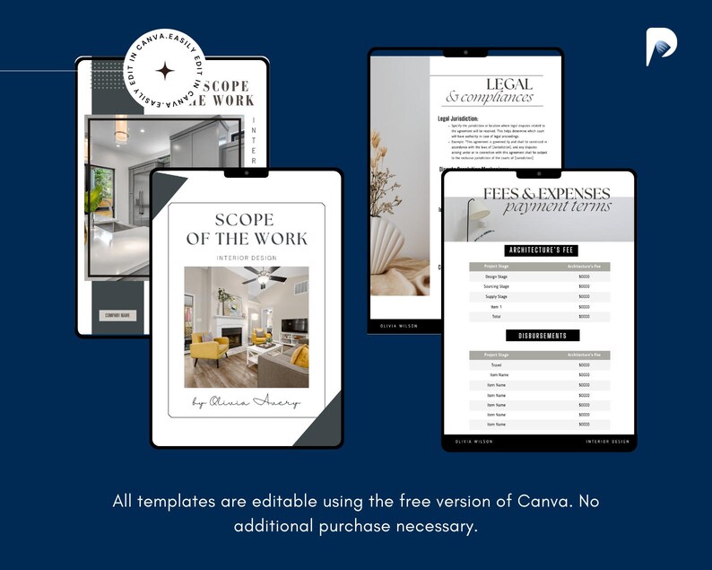 Interior Design Scope of Work Template | Canva Project Agreement ...