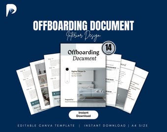 Interior Design Offboarding Document Template | Canva Project Handover Guide (Digital)