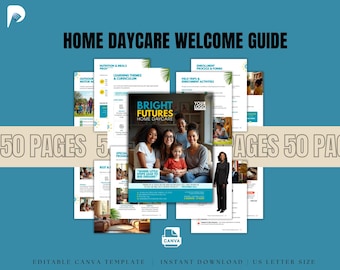 Home Daycare Welcome Guide | Editable Canva Parent Handbook (Digital Download)