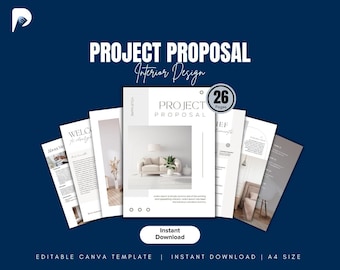 Interior Design Project Proposal Template | Editable Canva Design (Digital Download)